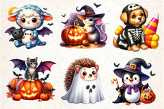 Cute Halloween Animals Clipart Bundle - CraftNest - Digital Crafting and Art