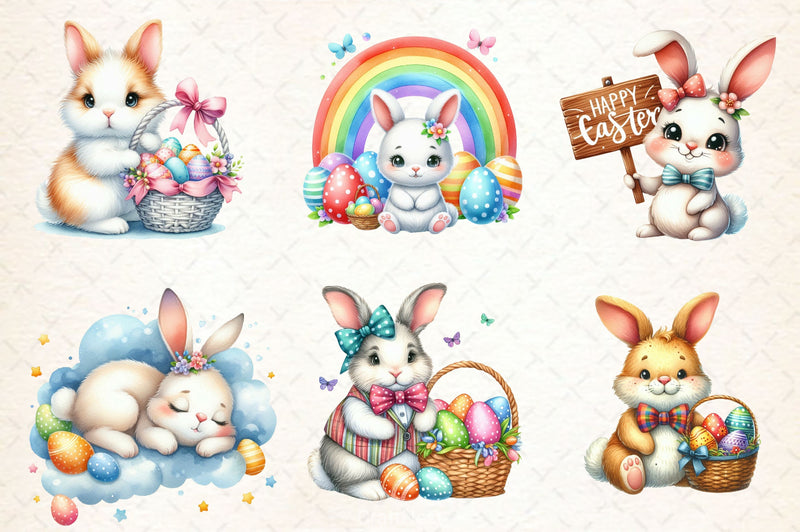 Cute Easter Bunny Clipart Bundle 7 - CraftNest - Digital Crafting and Art