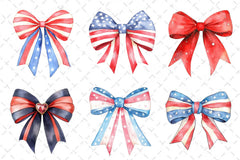 USA Coquette Bow Clipart Bundle - CraftNest - Digital Crafting and Art