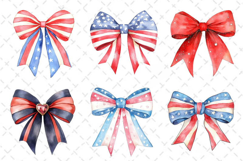 USA Coquette Bow Clipart Bundle - CraftNest - Digital Crafting and Art
