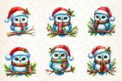 Christmas Owl Clipart Bundle 2 - CraftNest - Digital Crafting and Art