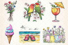 Spring Summer Collection Clipart Bundle 2 - CraftNest - Digital Crafting and Art