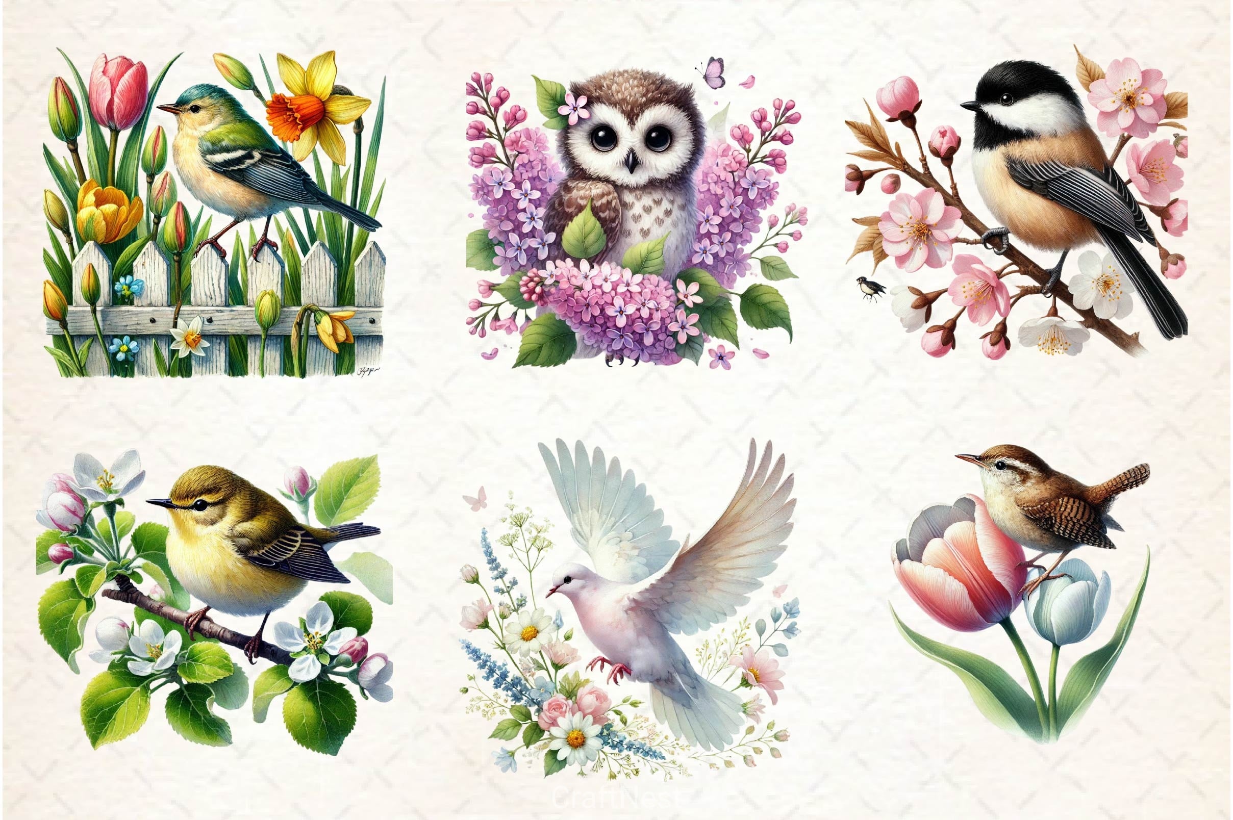 Spring Birds Clipart Bundle 3 - CraftNest - Digital Crafting and Art