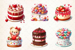 Valentines Day Cake Clipart Bundle - CraftNest - Digital Crafting and Art