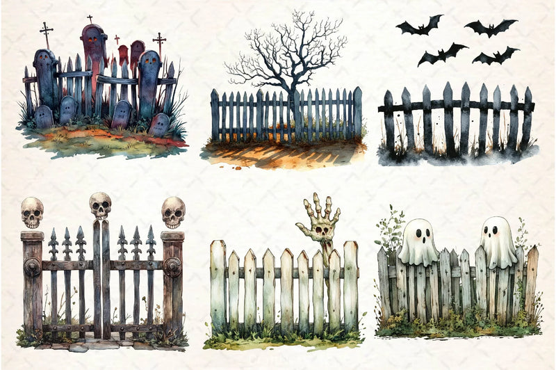 Halloween Fence Clipart Bundle - CraftNest - Digital Crafting and Art