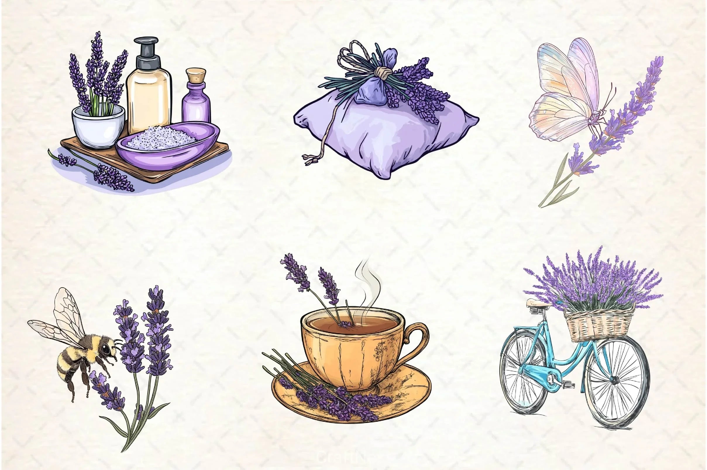 Lavender Spring Clipart Bundle 2 - CraftNest - Digital Crafting and Art