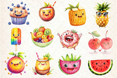 Summer Cute Fruits And Foods Clipart Bundle - CraftNest - Digital Crafting and Art