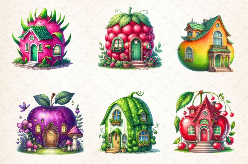 Fairy Fruit House Clipart Bundle 2 - CraftNest - Digital Crafting and Art