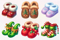 Christmas Slipper Clipart Bundle - CraftNest - Digital Crafting and Art