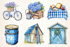 Blue Rustic Summer Clipart Bundle - CraftNest - Digital Crafting and Art