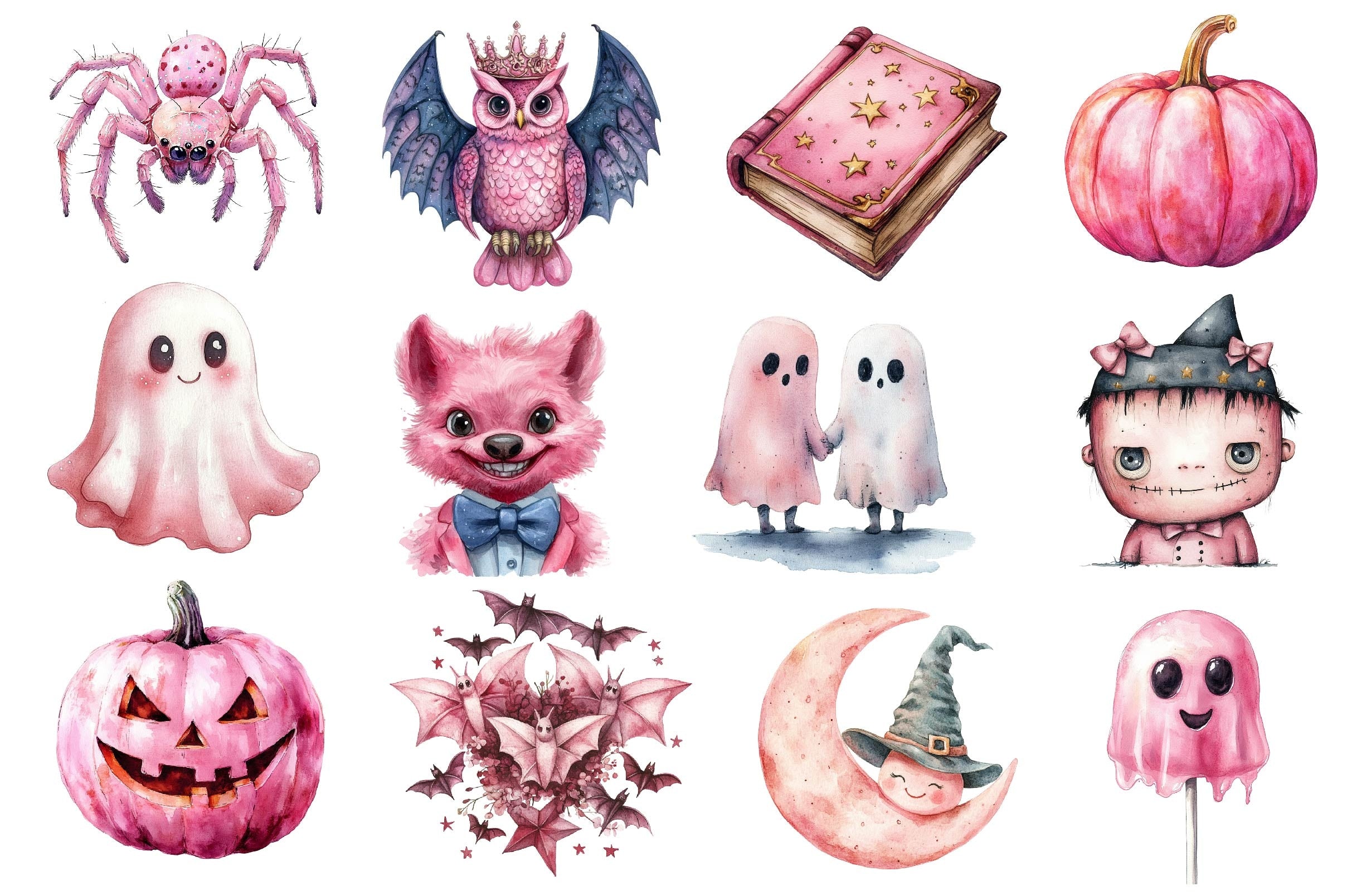 Charm Pink Halloween Clipart Bundle 2 - CraftNest - Digital Crafting and Art
