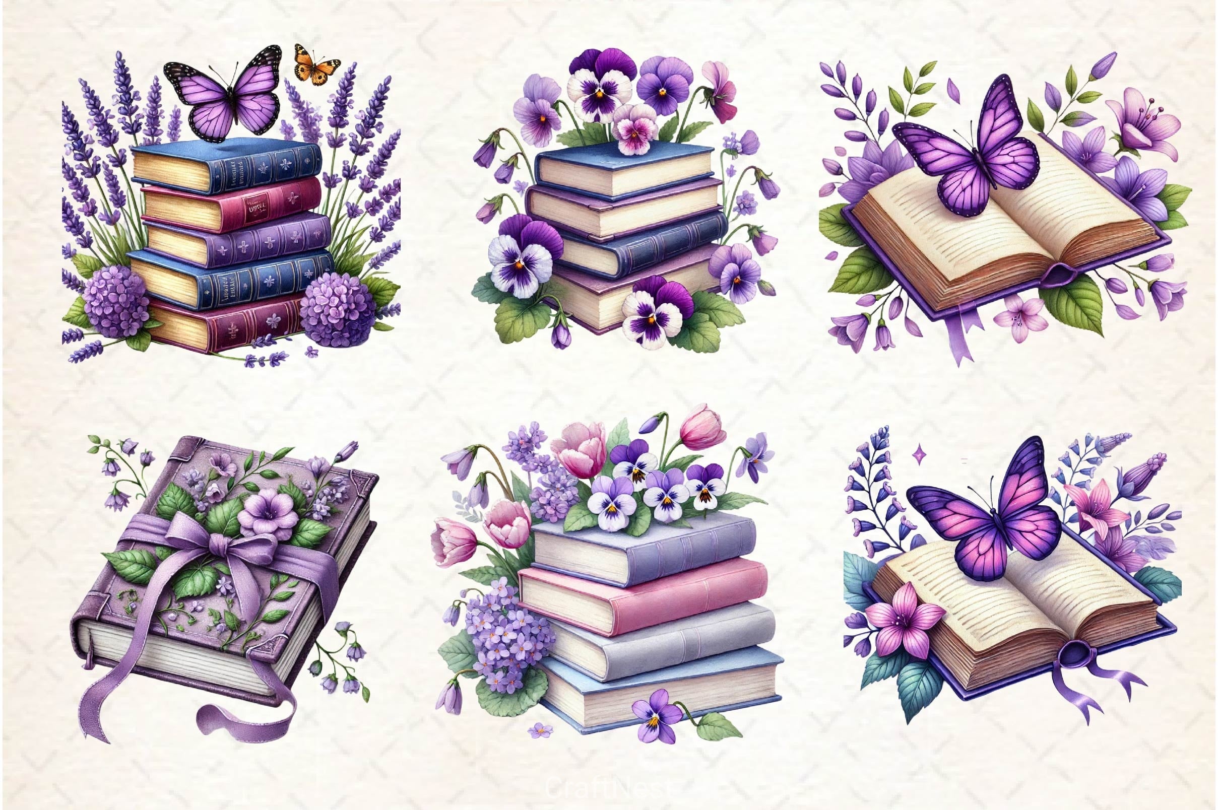 Spring Books Clipart Bundle 2 - CraftNest - Digital Crafting and Art