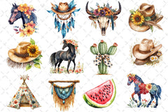 Summer Cowgirl Clipart Bundle 2 - CraftNest - Digital Crafting and Art