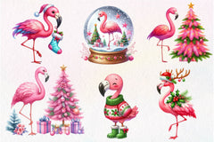 Christmas Flamingo Clipart Bundle 3 - CraftNest - Digital Crafting and Art