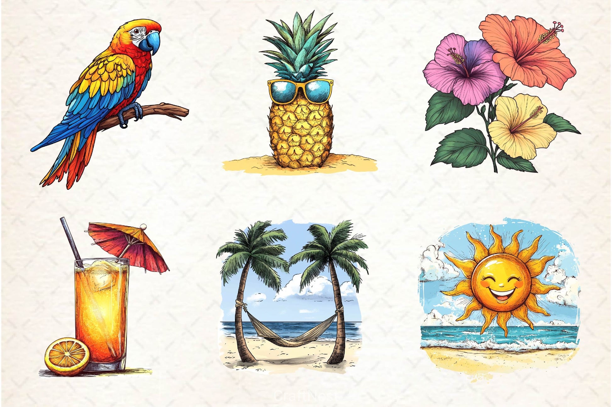 Tropical Summer Clipart Bundle 4 - CraftNest - Digital Crafting and Art