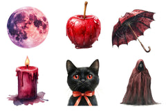 Burgundy & Halloween Clipart Bundle 5 - CraftNest - Digital Crafting and Art