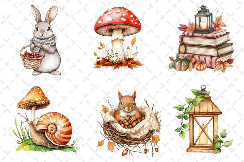 Fall Woodland Clipart Bundle 3 - CraftNest - Digital Crafting and Art
