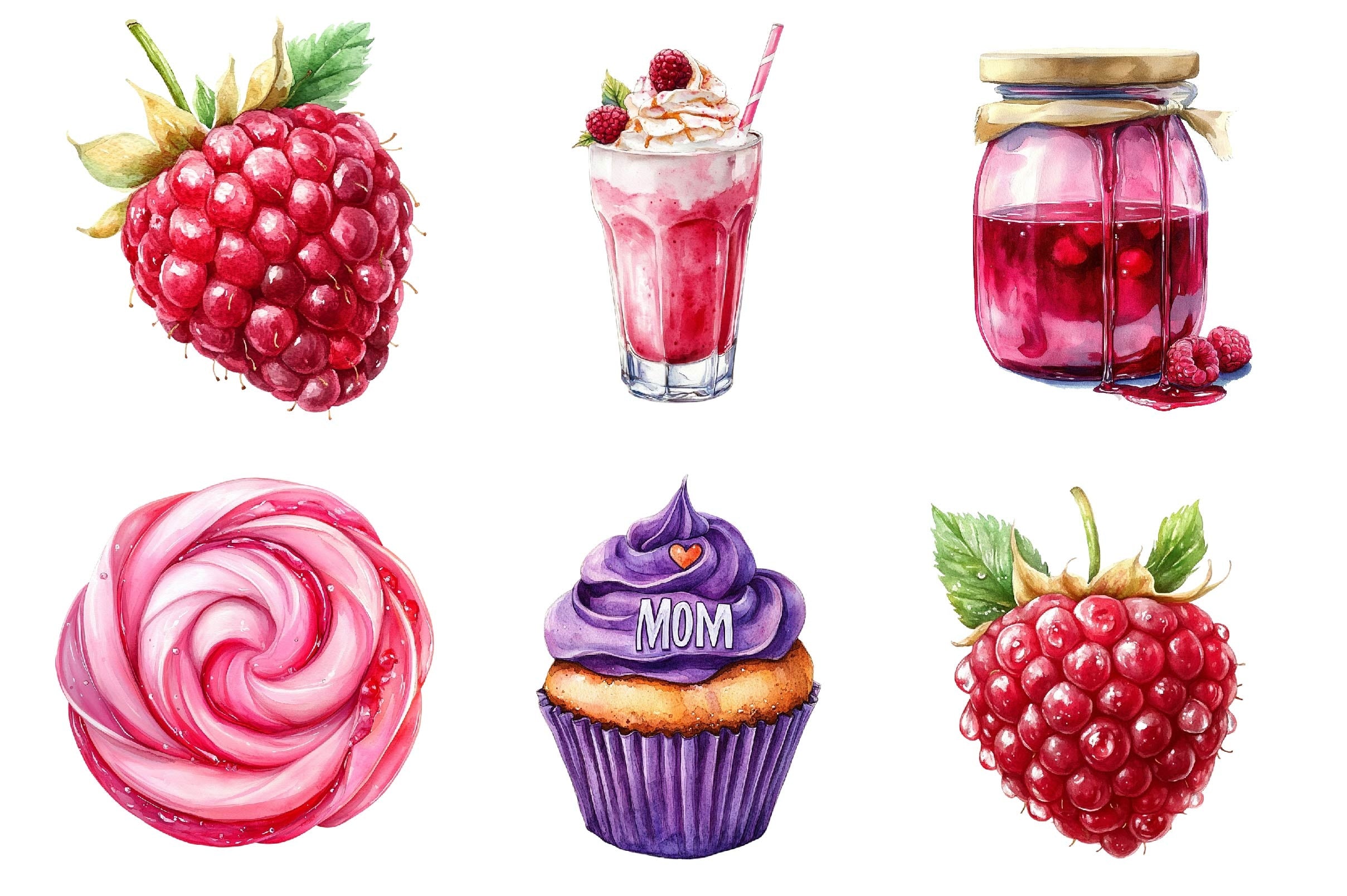 Raspberry Clipart Bundle 3 - CraftNest - Digital Crafting and Art