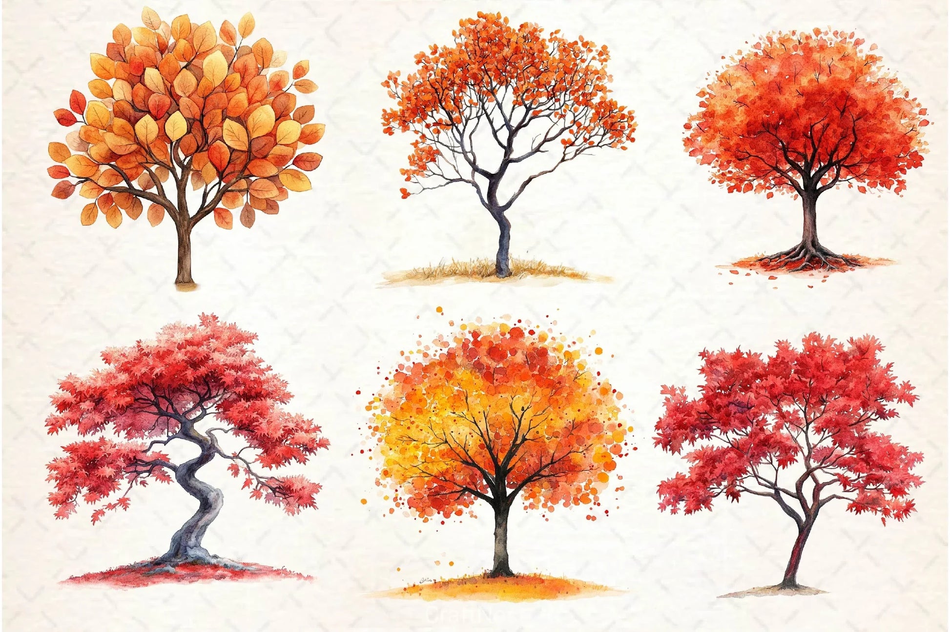 Autumn Trees Clipart Bundle 2 - CraftNest - Digital Crafting and Art