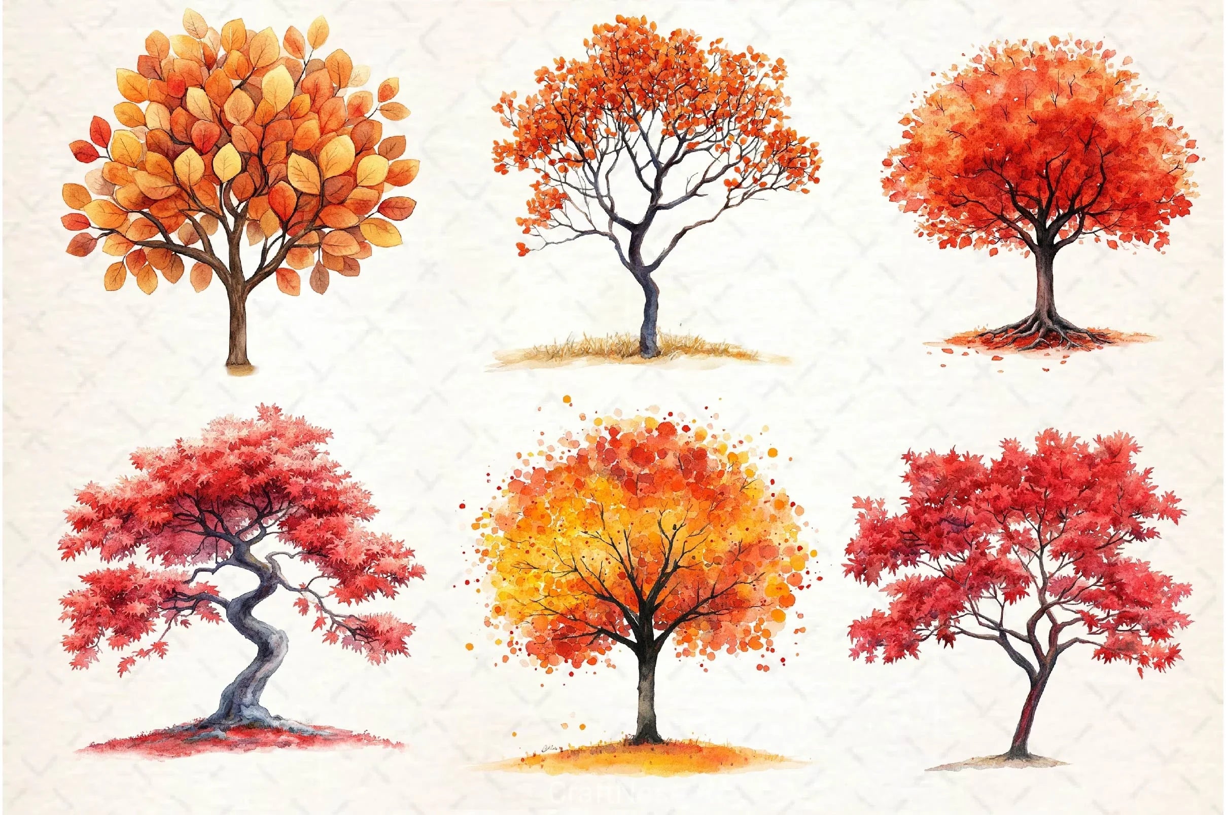 Autumn Trees Clipart Bundle 2 - CraftNest - Digital Crafting and Art