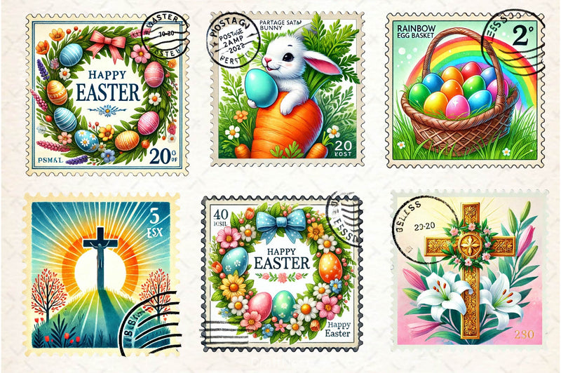 Easter Postage Stamp Clipart Bundle 2 - CraftNest - Digital Crafting and Art