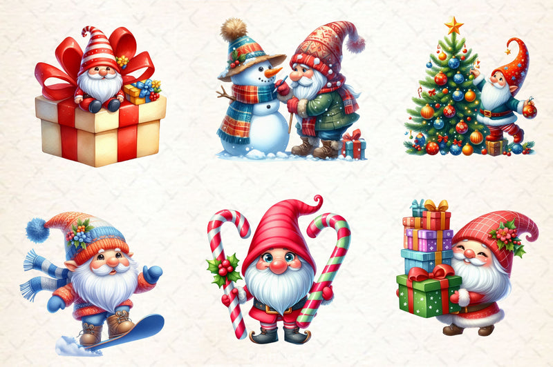 Christmas Gnome Clipart Bundle 8 - CraftNest - Digital Crafting and Art