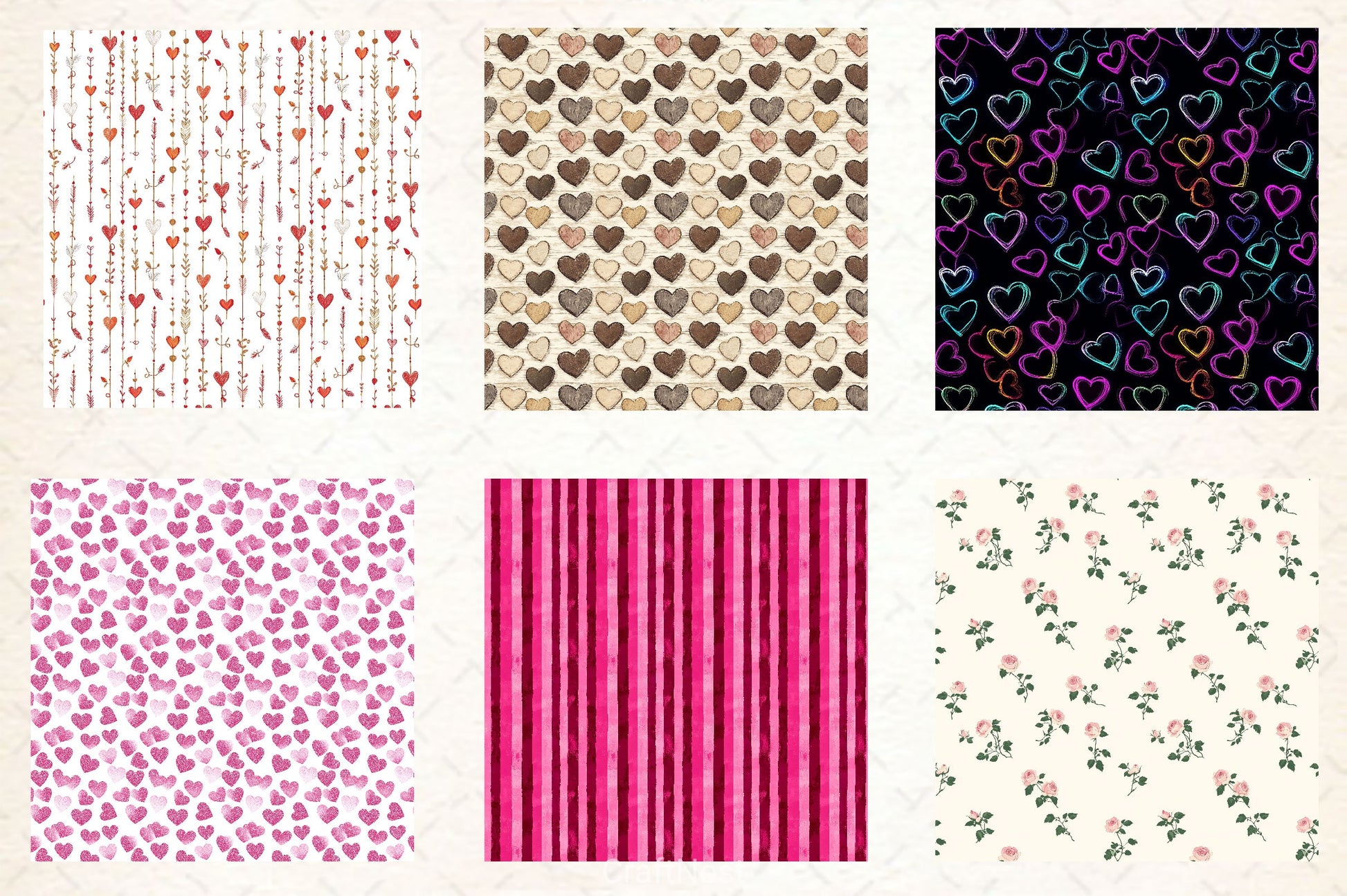 Valentines Day Seamless Pattern Digital Paper - CraftNest - Digital Crafting and Art