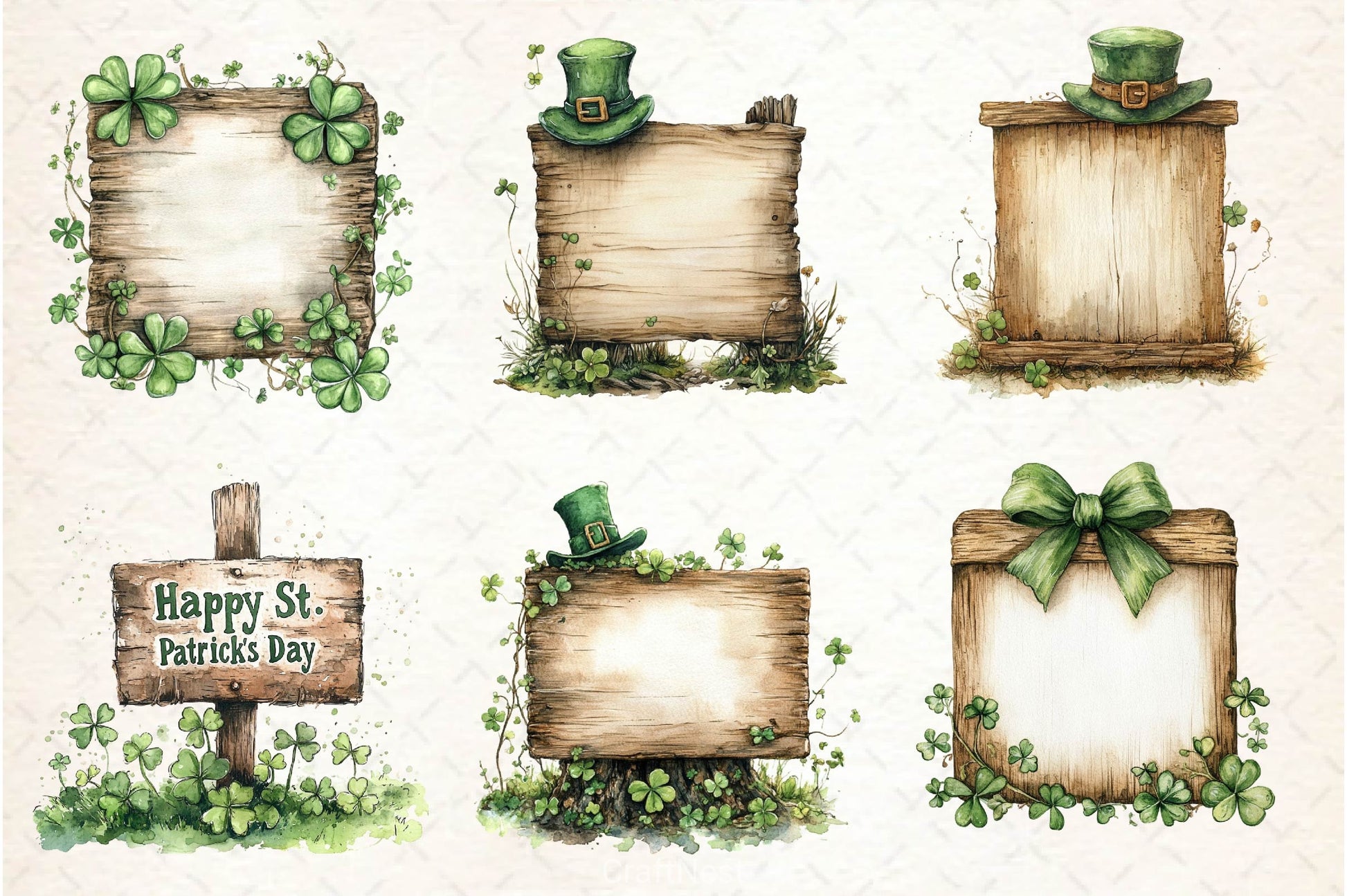 St Patricks Day Signs Clipart Bundle - CraftNest - Digital Crafting and Art