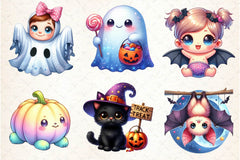 Kawaii Baby Halloween Clipart Bundle - CraftNest - Digital Crafting and Art