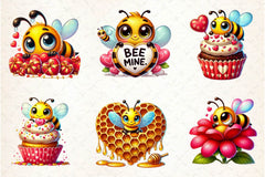 Peeking Valentine Bee Clipart Bundle 2 - CraftNest - Digital Crafting and Art