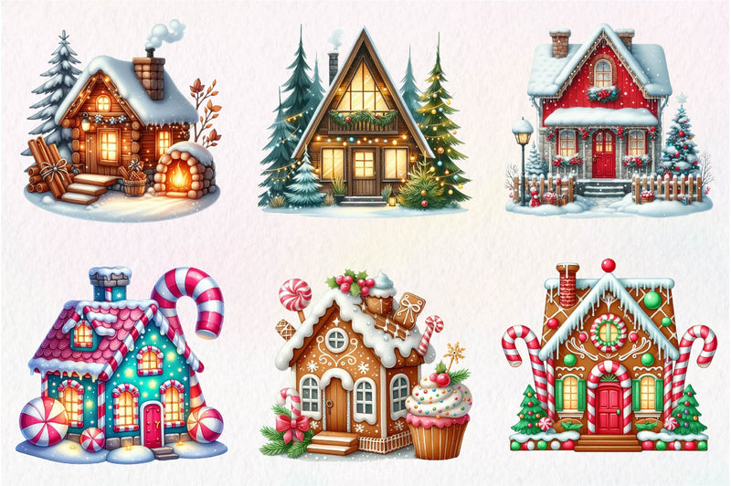 Christmas House Clipart Bundle 2 - CraftNest - Digital Crafting and Art