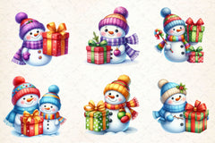 Christmas Cute Snowman Clipart Bundle 6 - CraftNest - Digital Crafting and Art