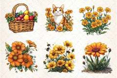 Spring Marigold Clipart Bundle 2 - CraftNest - Digital Crafting and Art