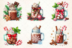 Christmas Hot Cocoa Mason Jar Clipart Bundle 3 - CraftNest - Digital Crafting and Art