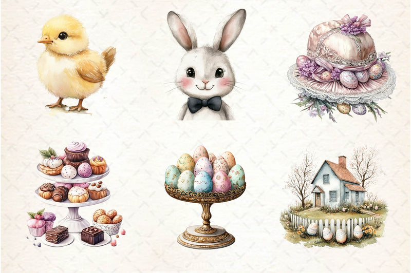 Vintage Easter Clipart Bundle - CraftNest - Digital Crafting and Art