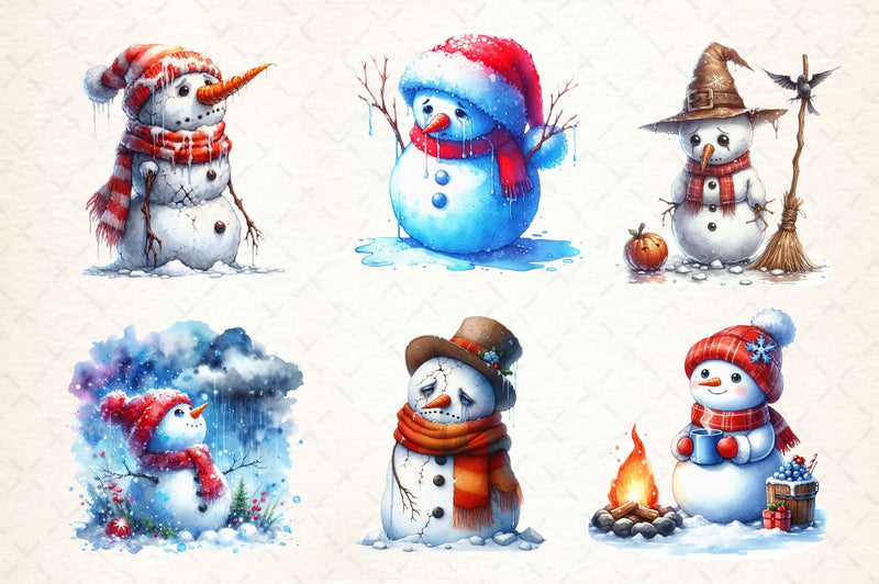 Depression Sad Snowman Clipart Bundle 2 - CraftNest - Digital Crafting and Art