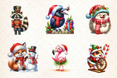 Funny Christmas Animals Clipart Bundle 4 - CraftNest - Digital Crafting and Art
