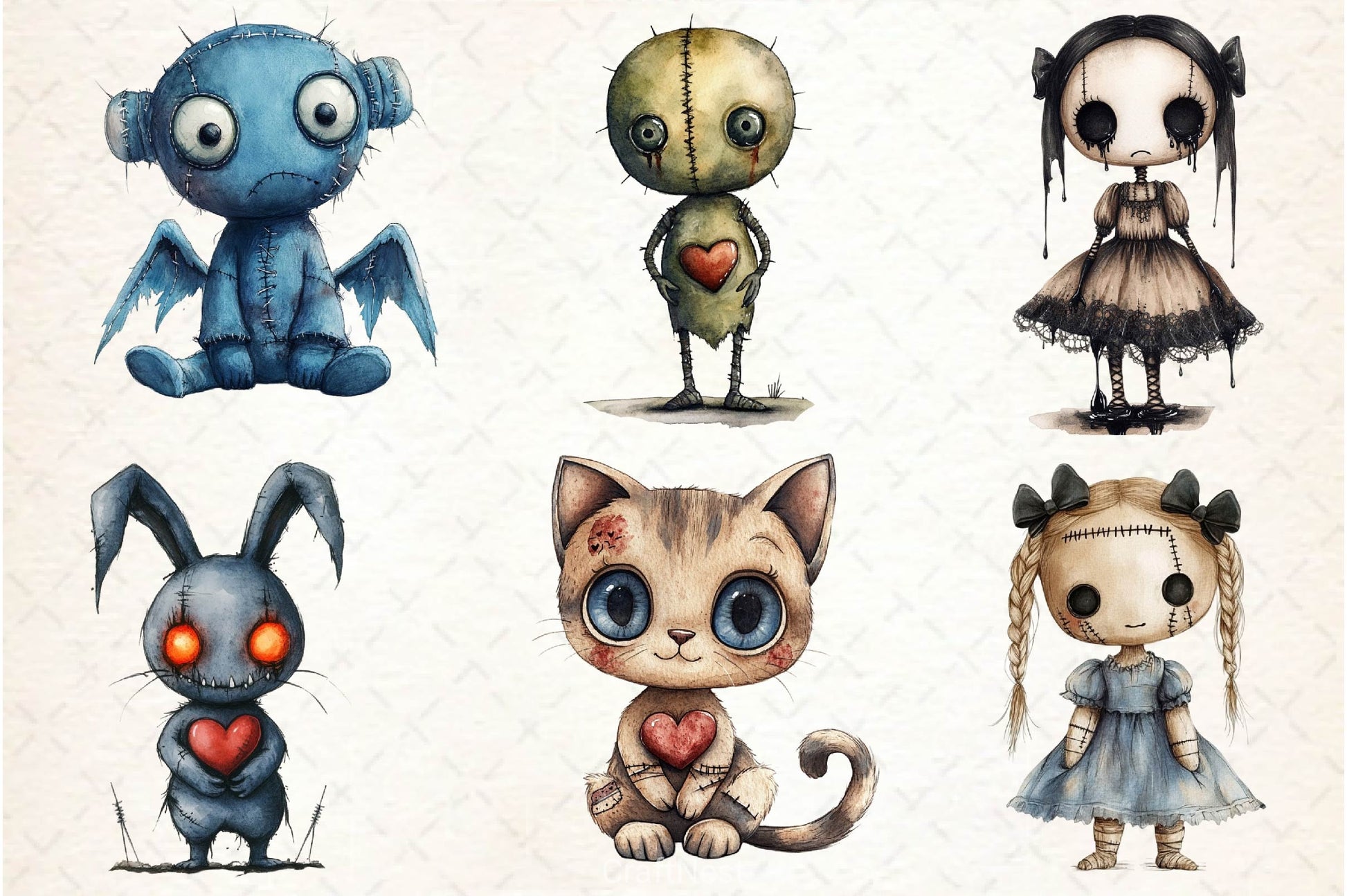 Halloween Gothic Voodoo Doll Clipart Bundle 4 - CraftNest - Digital Crafting and Art