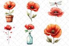 Poppy Flowers Clipart Bundle - CraftNest - Digital Crafting and Art