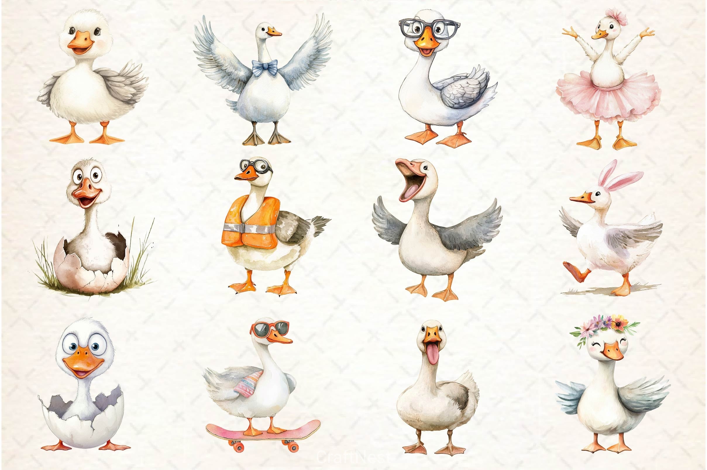 Silly Goose Clipart Bundle 5 - CraftNest - Digital Crafting and Art