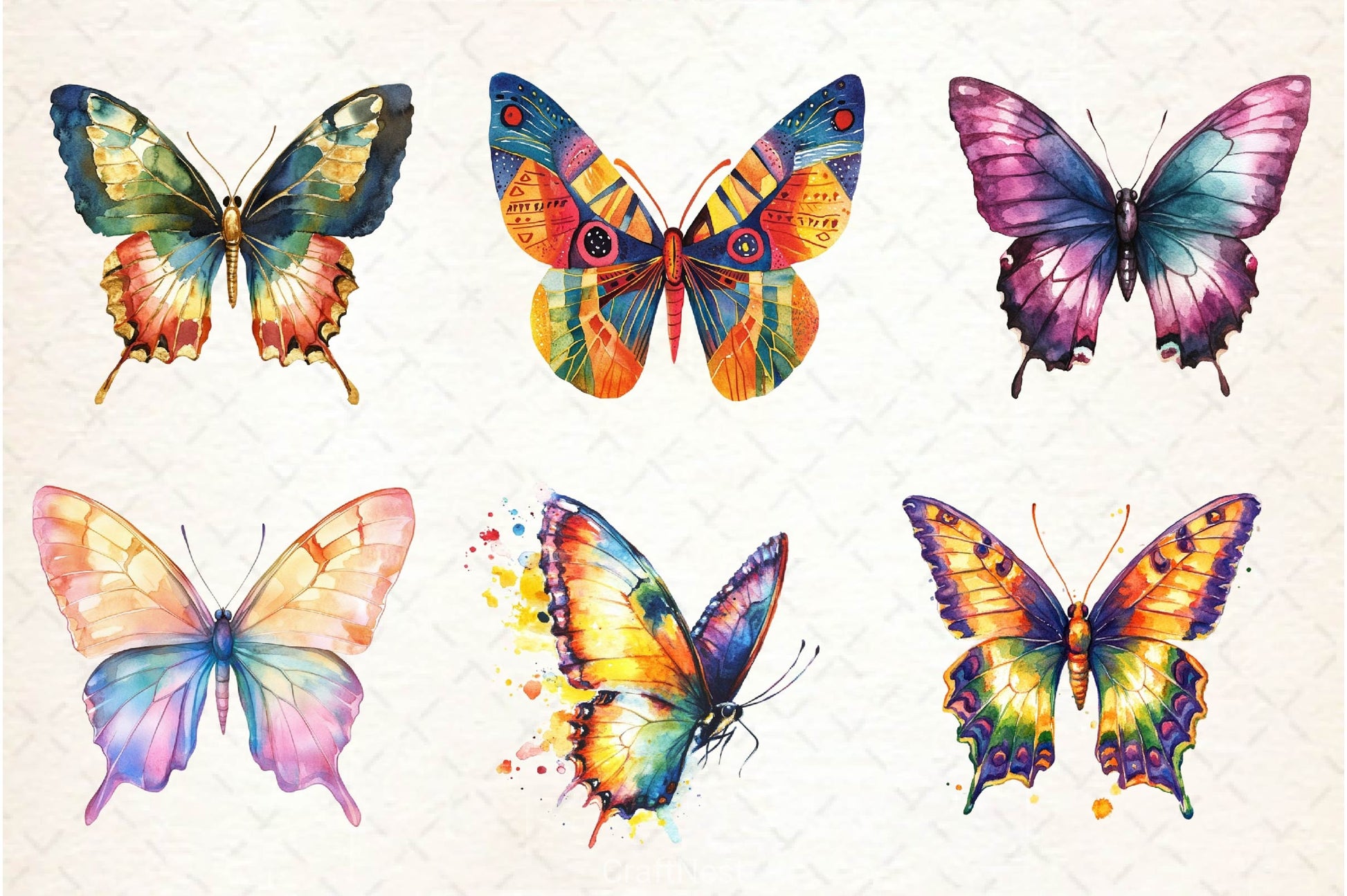 Colorful Spring Butterfly Clipart Bundle - CraftNest - Digital Crafting and Art