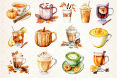 Fall Drinks Clipart Bundle 3 - CraftNest - Digital Crafting and Art