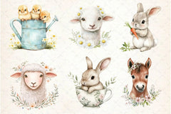 Spring Farm Animals Clipart Bundle 2 - CraftNest - Digital Crafting and Art