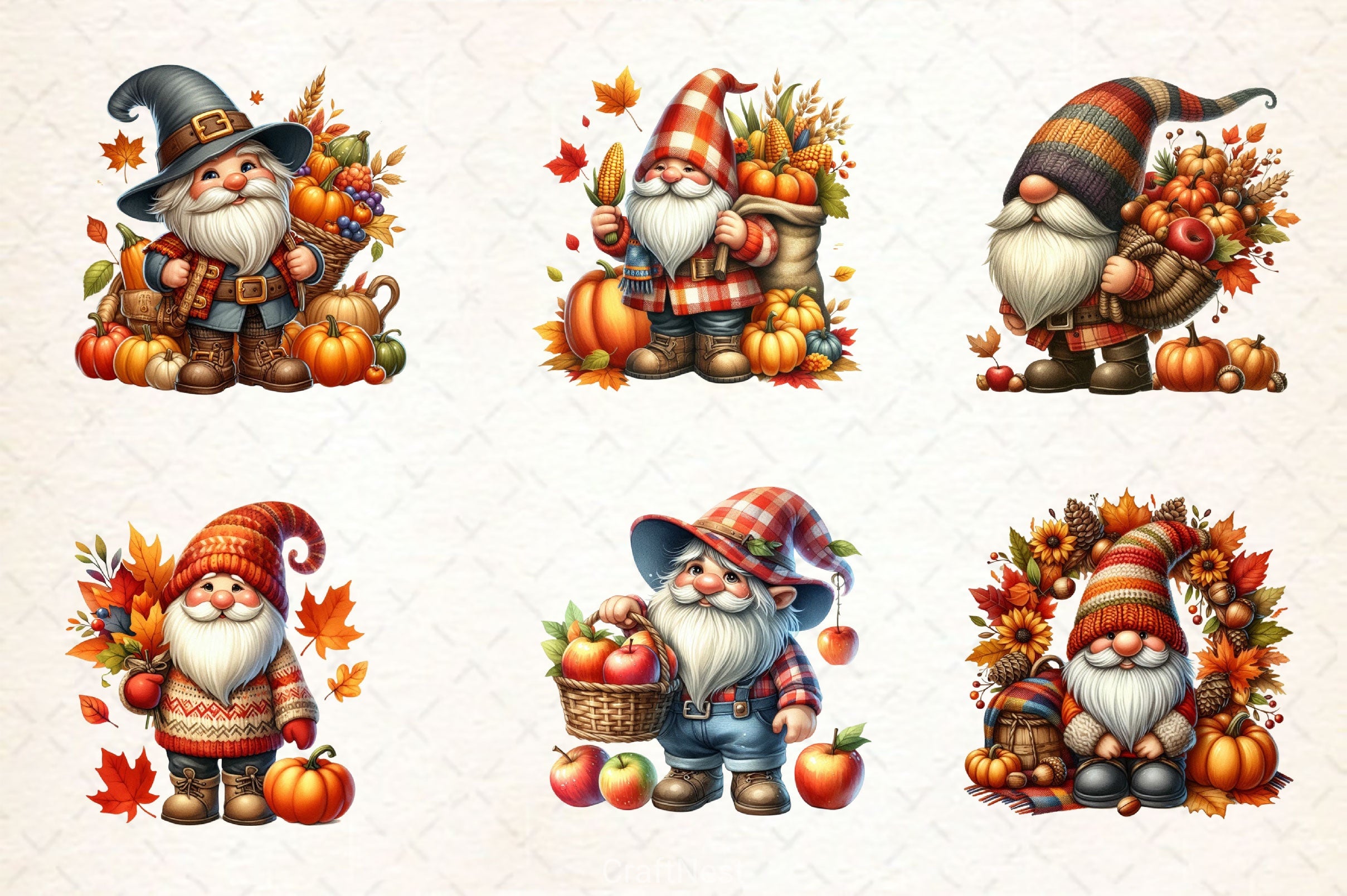 Thanksgiving Gnomes Clipart Bundle - CraftNest - Digital Crafting and Art