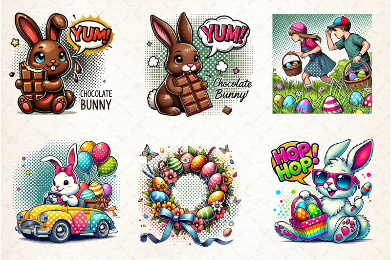 Pop Art Easter Clipart Bundle - CraftNest - Digital Crafting and Art