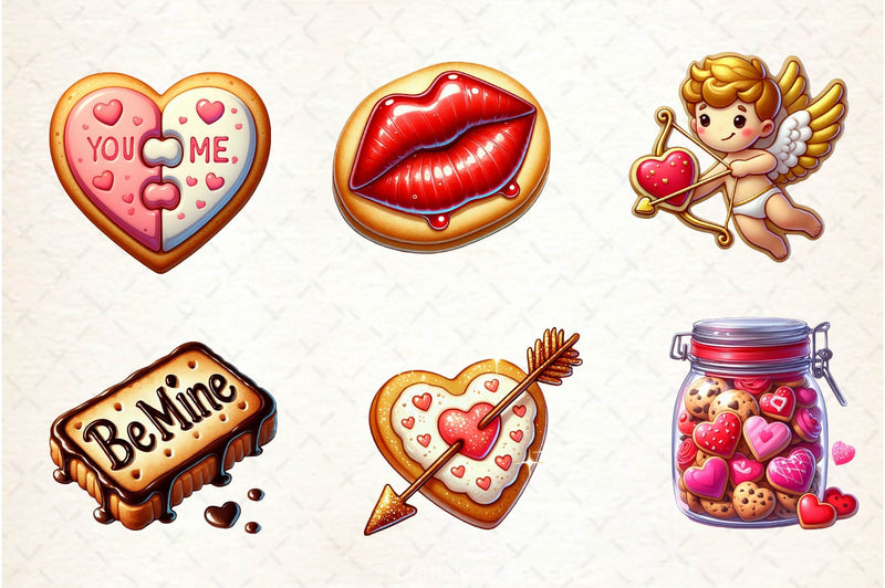 Valentine Biscuits Clipart Bundle - CraftNest - Digital Crafting and Art