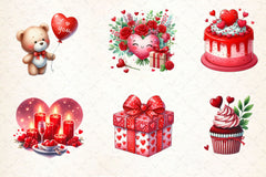 Red Valentines Day Prep Clipart Bundle 2 - CraftNest - Digital Crafting and Art