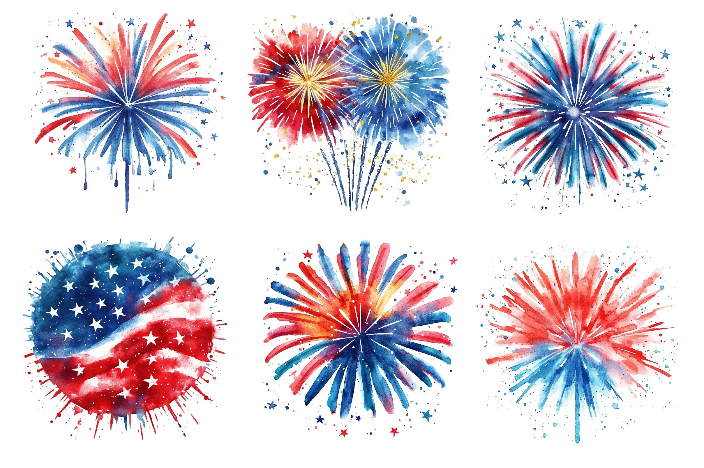 Patriot Fireworks 4th Of July Fireworks Clipart Bundle - CraftNest - Digital Crafting and Art