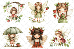 Strawberry Garden Fairies Clipart Bundle - CraftNest - Digital Crafting and Art