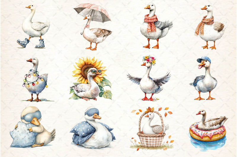 Silly Goose Clipart Bundle 4 - CraftNest - Digital Crafting and Art